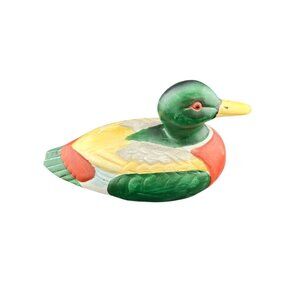 VTG Mallard Duck‎ Porcelain Clothes Lint Remover Brush
